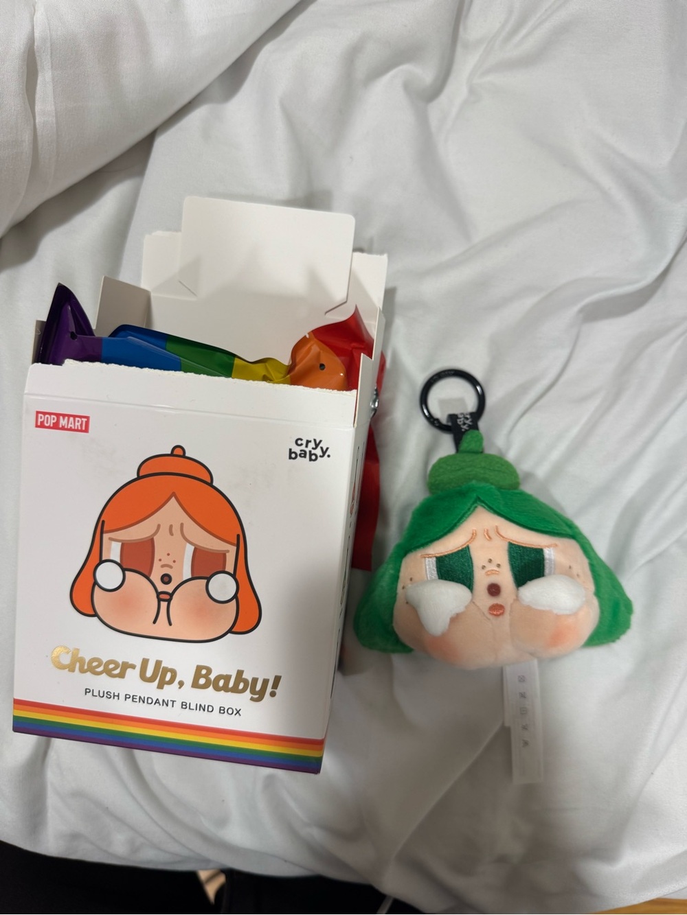 POP MART Cheer Up, Baby! Green Plush Pendant Keychain